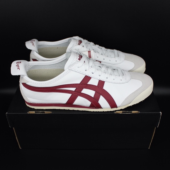 ASICS ONITSUKA D4J2L-0125 White Burgandy Mexico 66 Unisex fashion Sneakers - Picture 5 of 10